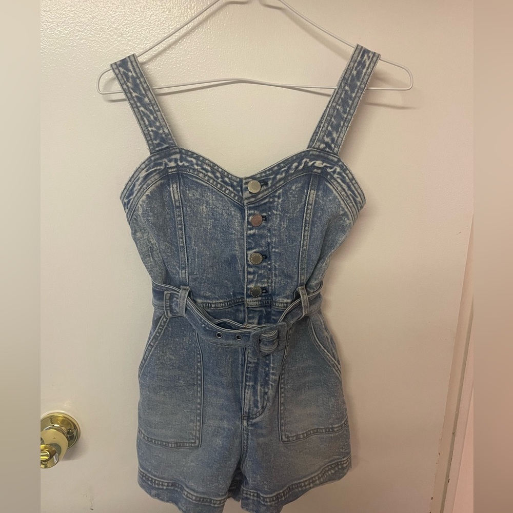 Kei Sweetheart Neckline denim Romper